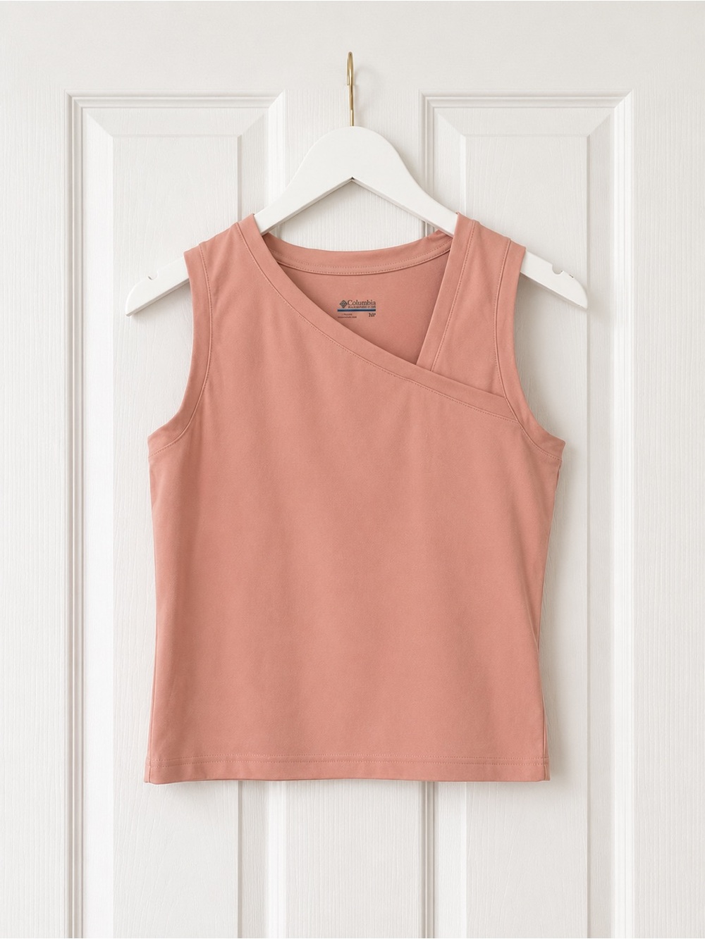 Columbia Asymmetric Strap Tank Top - peach Summer Chic